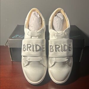 Betsey Johnson NIB White Satin Bride rhinestone Sneakers